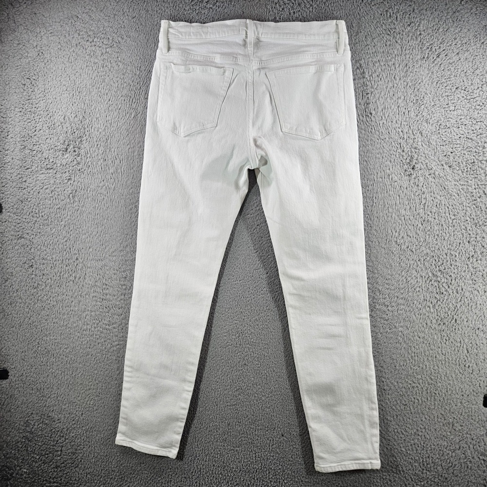 Frame L'Homme Slim Crop Jeans Blanc White Denim Size 30 - Picture 8 of 13